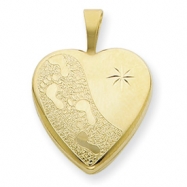 Picture of 1/20 Gold Filled 16mm Footprints Heart Locket chain