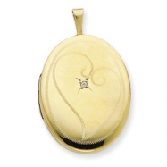 Picture of 1/20 Gold Filled 20mm Diamond in Heart Oval Locket chain