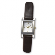 Picture of Ladies Charles Hubert Black Leather Band White Dial 20mm Watch ring