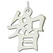 Picture of Sterling Silver "Wisdom" Kanji Chinese Symbol Charm