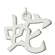 Picture of Sterling Silver "Snake" Kanji Chinese Symbol Charm
