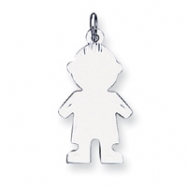 Picture of Sterling Silver Engraveable Boy Disc Charm