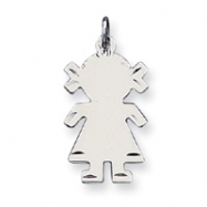 Picture of Sterling Silver Engraveable Girl Disc Charm