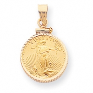 Picture of 14k 1/4 oz Mounted American Eagle Screw Top Coin Bezel