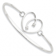 Picture of SS White Ice .06ct. Diamond Heart Bangle Bracelet