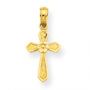Picture of 14K Small cross with Flower Pendant