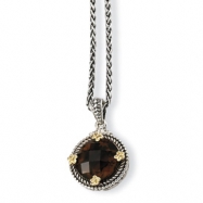 Picture of Sterling Silver w/14k 5.00Smokey Quartz 18in Necklace
