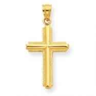 Picture of 14K Cross with Striped Border Pendant