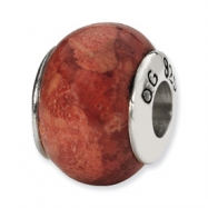 Picture of Sterling Silver Reflections Bamboo Coral Stone Bead