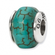 Picture of Sterling Silver Reflections Blue Magnasite Stone Bead