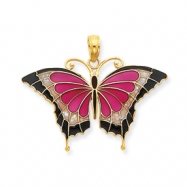 Picture of 14K Purple Stained Glass Butterfly Pendant