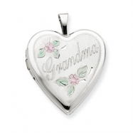 Picture of 14K 20mm Enamel Flowers Grandma Heart Locket