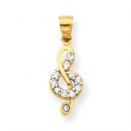 Picture of 10k CZ Treble Clef Charm