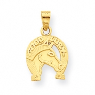 Picture of 10k Good Luck Horseshoe w/Horse Charm