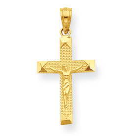 Picture of 14K Beveled Tipped Crucifix Pendant