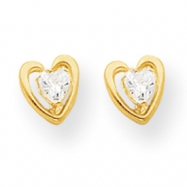 Picture of 14k Heart w/CZ Post Earrings