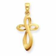 Picture of 14K Thin Polished & Satin Figure 8 Cross Pendant