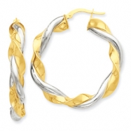 Picture of 14k & Rhodium Twisted Hoop Earrings