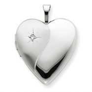 Picture of 14K 20mm White Gold Polished Satin w/ Diamond Heart Locket