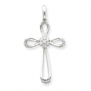 Picture of 14K White Gold Diamond Cross Pendant