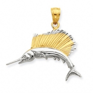 Picture of 14K & Rhodium Sailfish Pendant