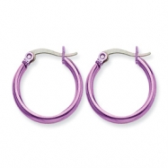 Picture of Stainless Steel Pink 19mm Hoop Earrings