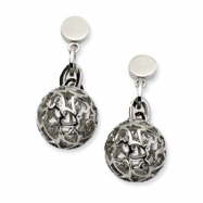 Picture of Stainless Steel Heart Cutouts Puffed Circle Post Dangle Earrings