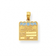 Picture of 14K Blue Enameled Birth Certificate Pendant