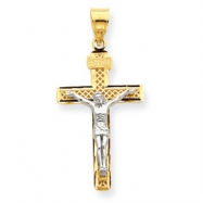 Picture of 14K Two-tone D/C Large Block Lattice Cross w/Crucifix Pendant