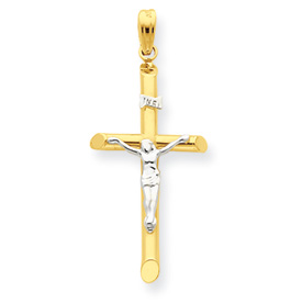 Picture of 14k Two-tone Hollow Crucifix Pendant