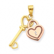 Picture of 10k Two-tone Heart & Key Charm