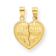 Picture of 10k Best Friends Break-apart Heart Charm