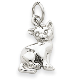 Picture of 14k White Gold Cat Charm