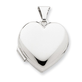 Picture of 14k White Gold Domed Heart Locket