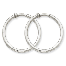 Picture of 14k White Gold Non-pierced Earring Hoops Earrings