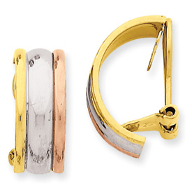 Picture of 14k TRI COLOR NON-PIERCED EARRINGS