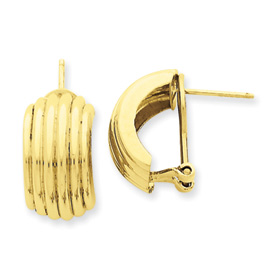 Picture of 14k Polished Fancy Omega Back Post Earrings