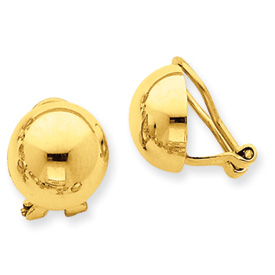 Picture of 14k Non-pierced Half Ball Omega Back Earrings