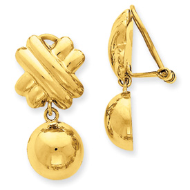 Picture of 14k Non-pierced Fancy Ball Earrings