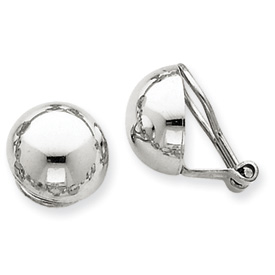 Picture of 14k White Gold Polished Non-pierced Back Earrings