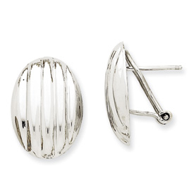 Picture of 14k White Gold Polished Fancy Omega Back Post Earrings