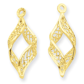 Picture of 14k Polished Filigree Swirl Earring Jackets