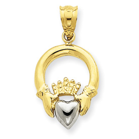 Picture of 14k Two-tone Claddagh Pendant