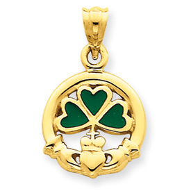 Picture of 14k Enameled Claddaugh Charm