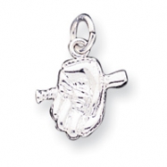 Picture of Sterling Silver Baseball Glove & Bat Charm