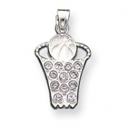 Picture of Sterling Silver CZ Basketball Net & Ball Charm