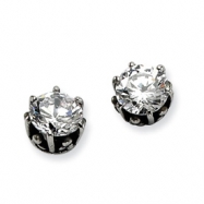 Picture of Stainless Steel Antiqued Round CZ Post Earrings