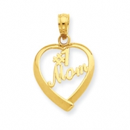 Picture of 14K #1 Mom in Heart Pendant