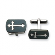 Picture of Stainless Steel Black Plated w/ Polished Cross Cuff Links