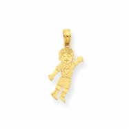 Picture of 14K Boy Waving with Heart on Pocket Pendant